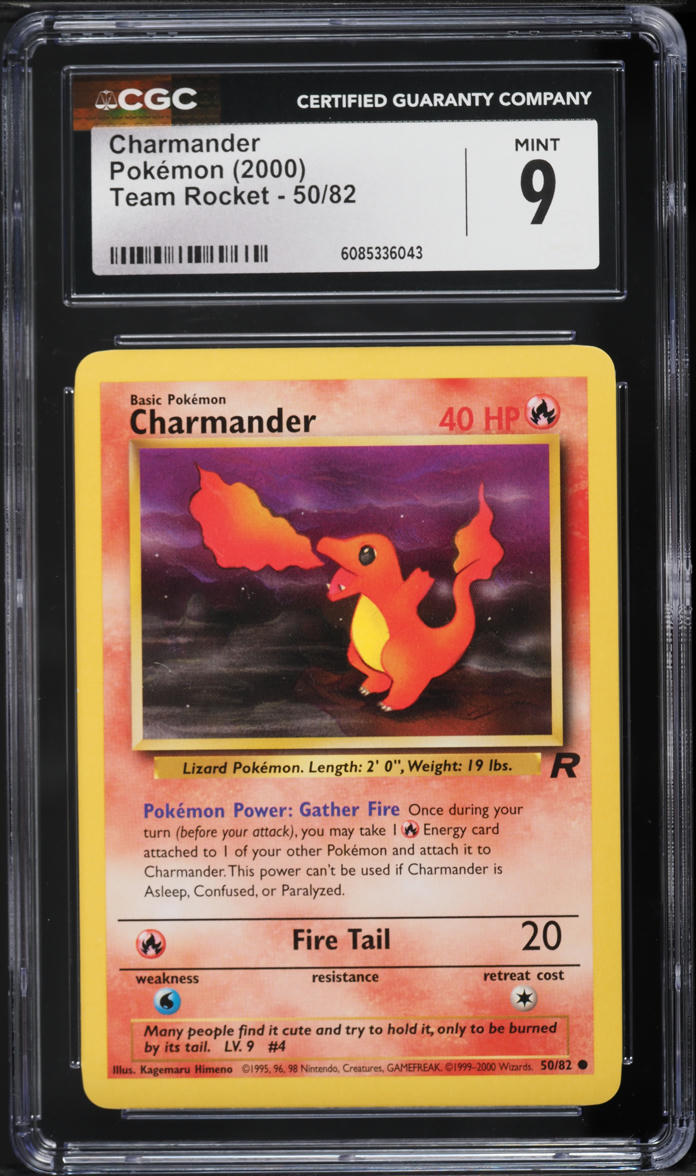2000 Pokemon Team Rocket Misalignment Charmander #50 CGC 9 MINT