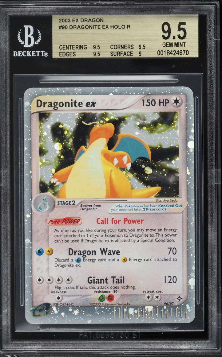 2003 Pokemon EX Dragon Holo Dragonite EX #90 BGS 9.5 GEM MINT