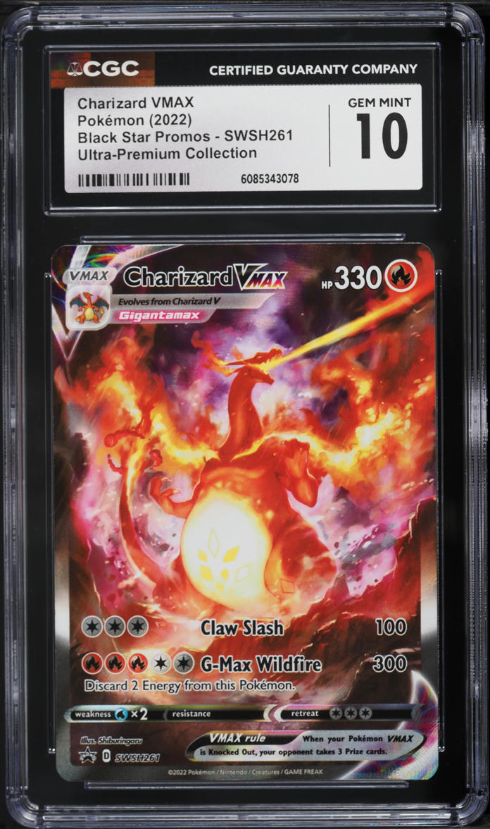 2022 Pokemon SWSH Promo Ultra Premium Collection Full Art Charizard VMAX #SWSH261 CGC 10 GEM