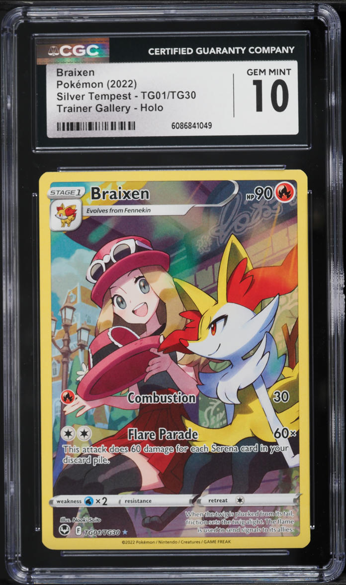 2022 Pokemon Sword & Shield Silver Tempest Character Rare Braixen #TG01 CGC 10 GEM MINT
