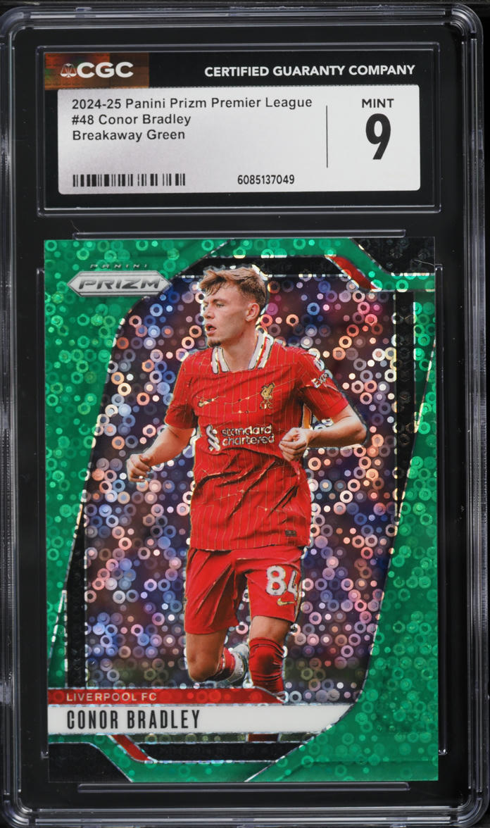 2024-25 Panini Prizm Premier League Breakaway Green Conor Bradley /5 #48 CGC 9 MINT