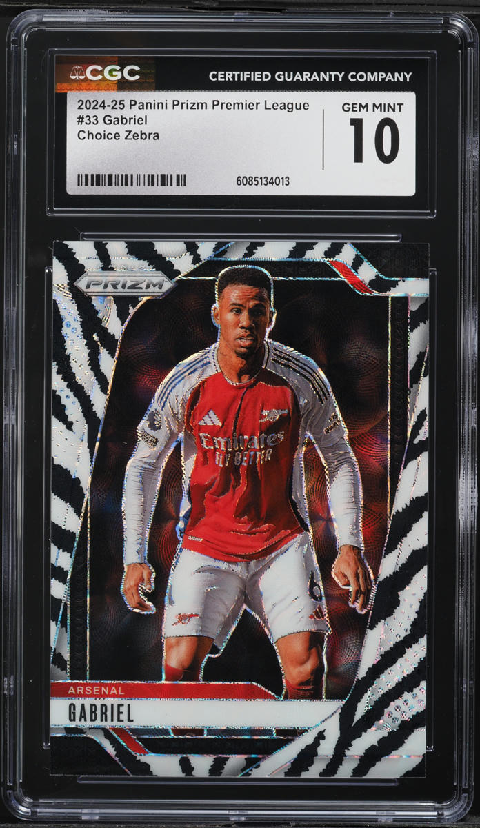 2024-25 Panini Prizm Premier League Choice Zebra Gabriel #33 CGC 10 GEM MINT