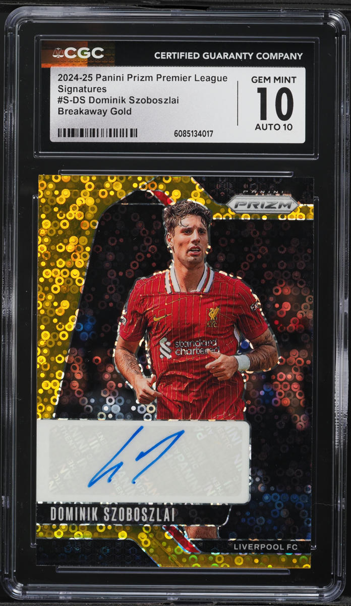 2024-25 Panini Prizm Premier League Signatures Breakaway Gold Dominik Szoboszlai #S-DS CGC 10 GEM MINT