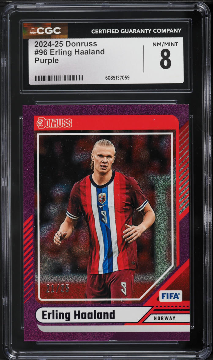 2024 Donruss Purple Erling Haaland /25 #96 CGC 8 NM-MT