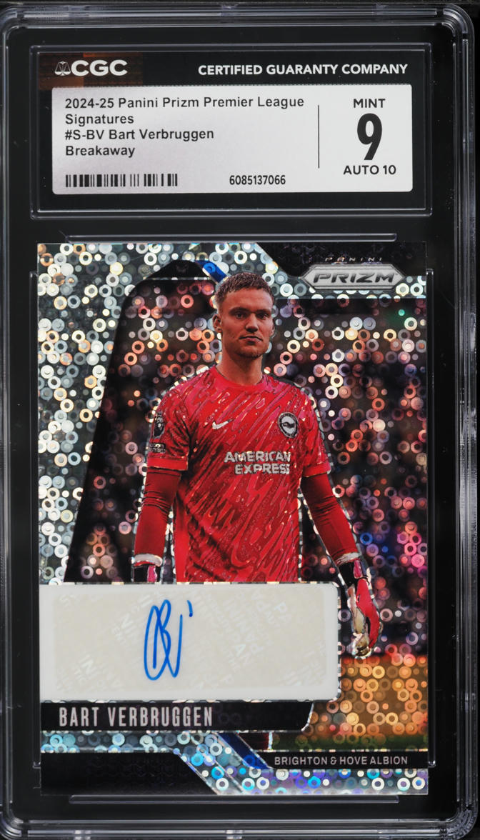 2024 Panini Prizm Premier League Breakaway Bart Verbruggen AUTO #S-BV CGC 9 MINT