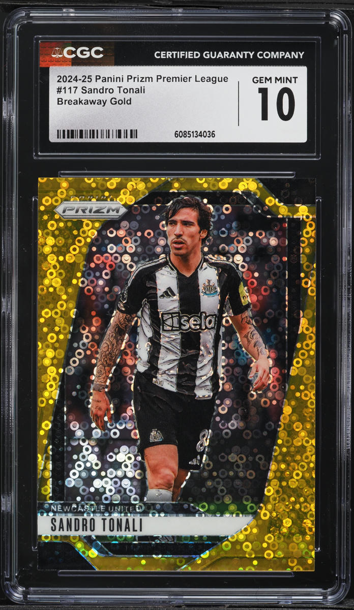 2024 Panini Prizm Premier League Breakaway Gold Sandro Tonali /10 #117 CGC 10 GEM MINT