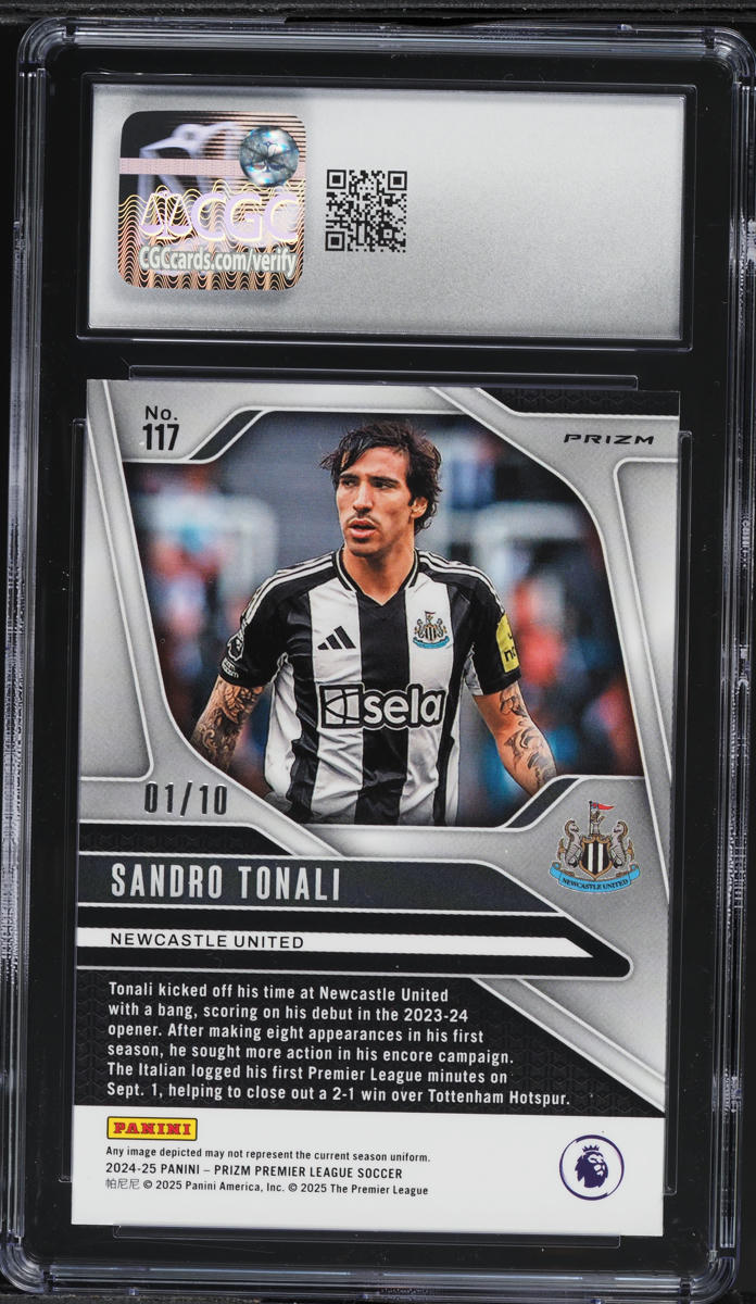 2024 Panini Prizm Premier League Breakaway Gold Sandro Tonali /10 #117 CGC 10 GEM MINT