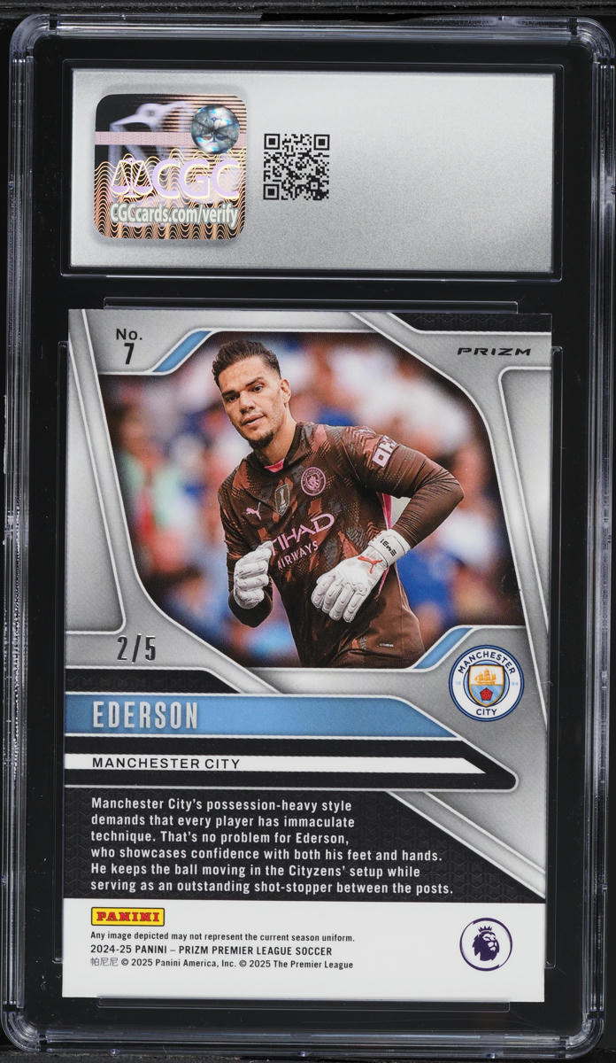 2024 Panini Prizm Premier League Choice Green Ederson /5 #7 CGC 10 GEM MINT