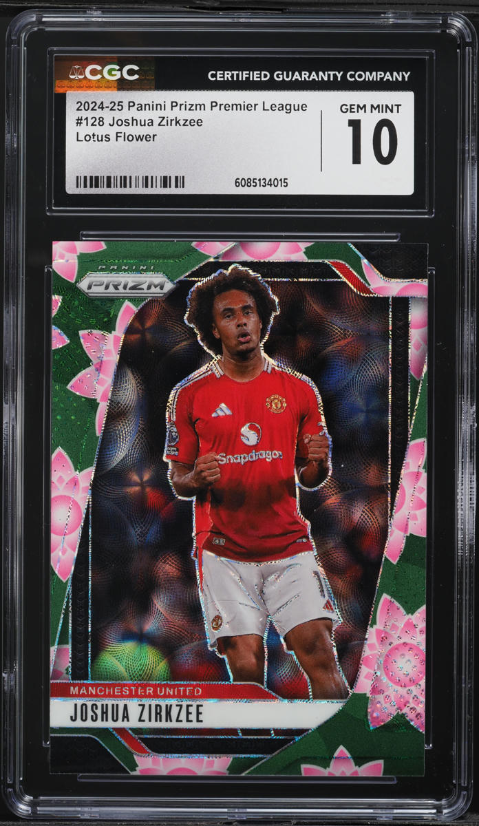 2024 Panini Prizm Premier League Lotus Flower Joshua Zirkzee /18 #128 CGC 10 GEM MINT
