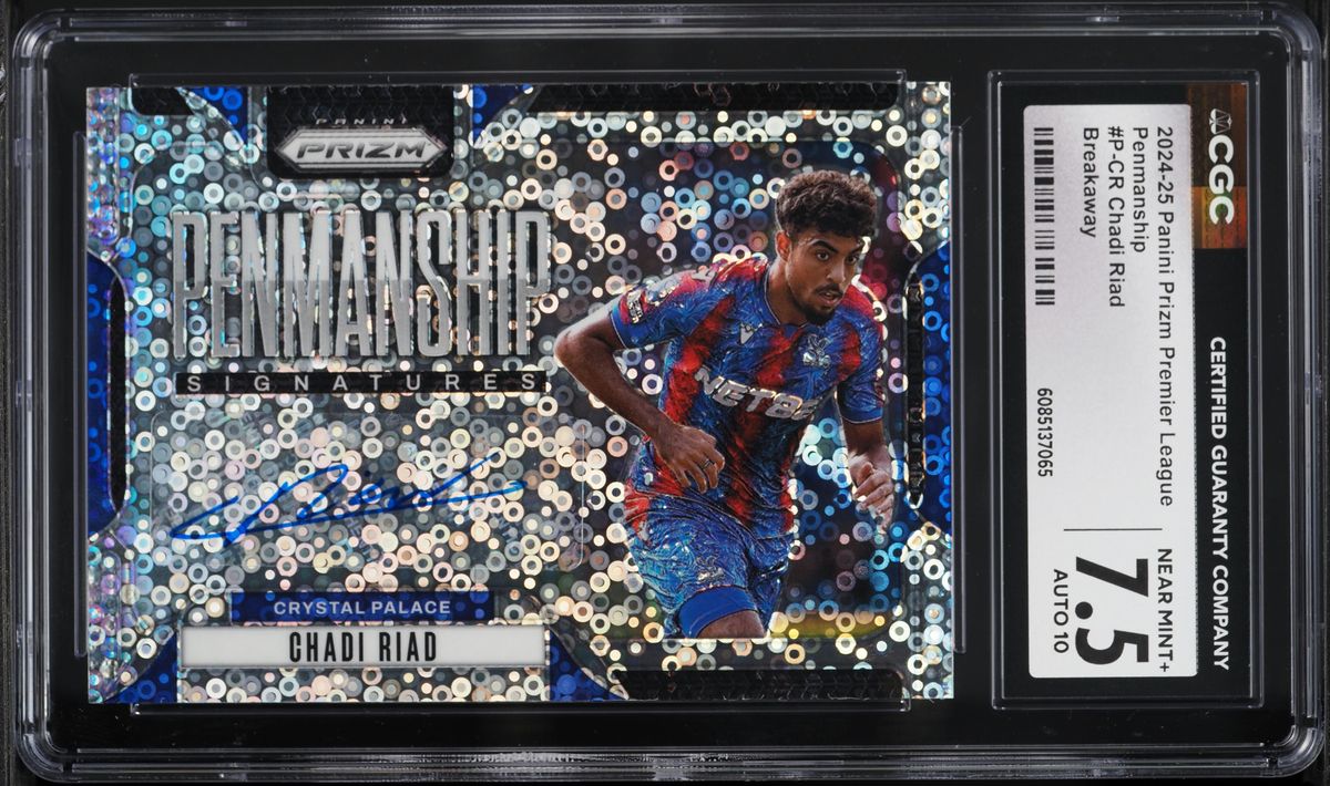 2024 Panini Prizm Premier League Penmanship Breakaway Chadi Riad AUTO CGC 7.5