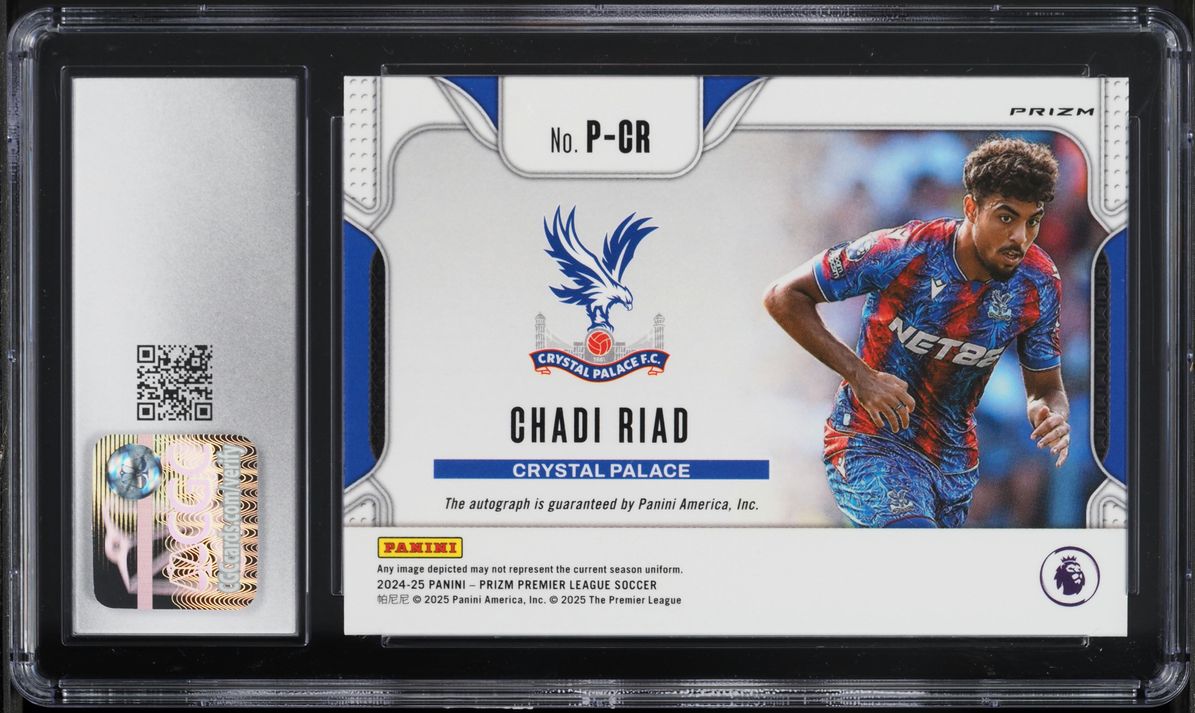 2024 Panini Prizm Premier League Penmanship Breakaway Chadi Riad AUTO CGC 7.5