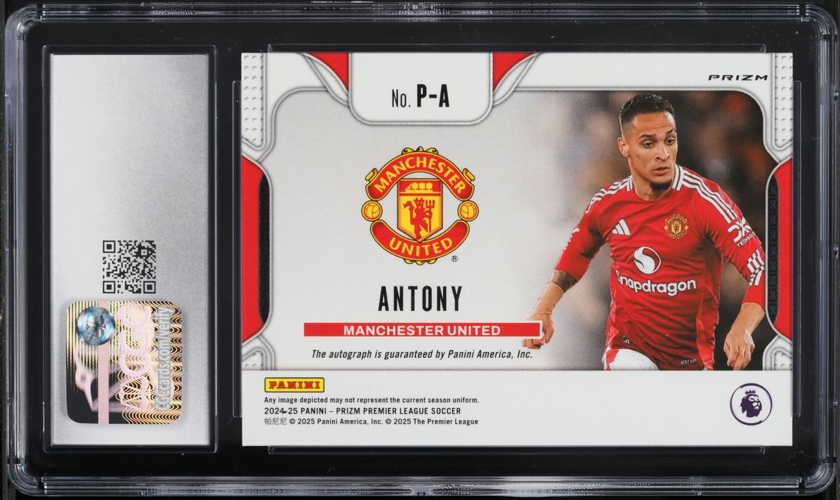2024 Panini Prizm Premier League Penmanship Choice Antony AUTO #P-A CGC 10 GEM