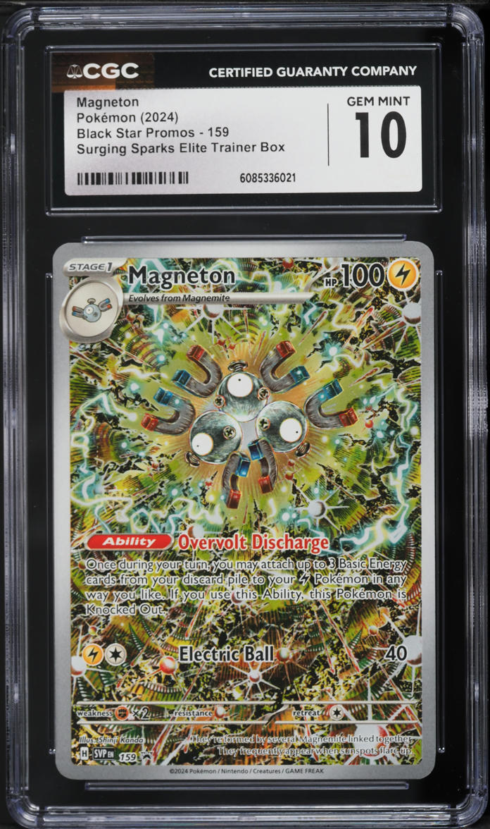 2024 Pokemon SV Black Star Promo Surging Sparks ETB Alt Art Magneton #159 CGC 10 GEM MINT