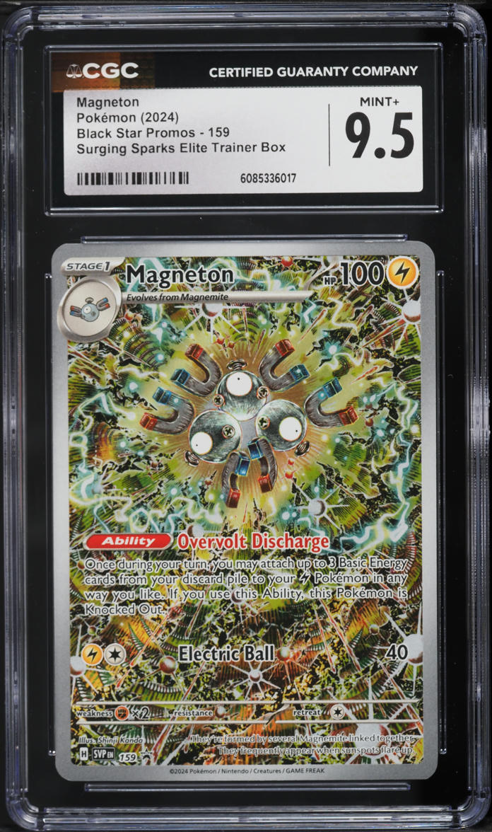 2024 Pokemon SV Black Star Promo Surging Sparks ETB Alt Art Magneton #159 CGC 9.5 MINT+