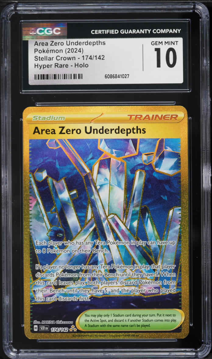2024 Pokemon SV Stellar Crown Hyper Rare Area Zero Underdepths #174 CGC 10 GEM MINT
