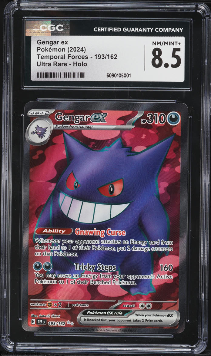2024 Pokemon SV Temporal Forces Full Art Gengar ex #193 CGC 8.5 NM-MT+