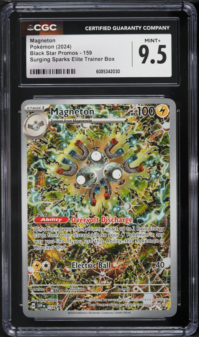 2024 Pokemon Scarlet & Violet Promo Surging Sparks ETB Alt Art Magneton #159 CGC 9.5 MINT+