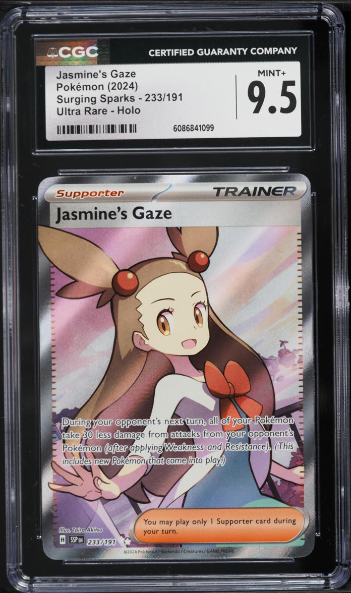 2024 Pokemon Scarlet & Violet Surging Sparks Full Art Jasmine's Gaze #233 CGC 9.5 MINT+