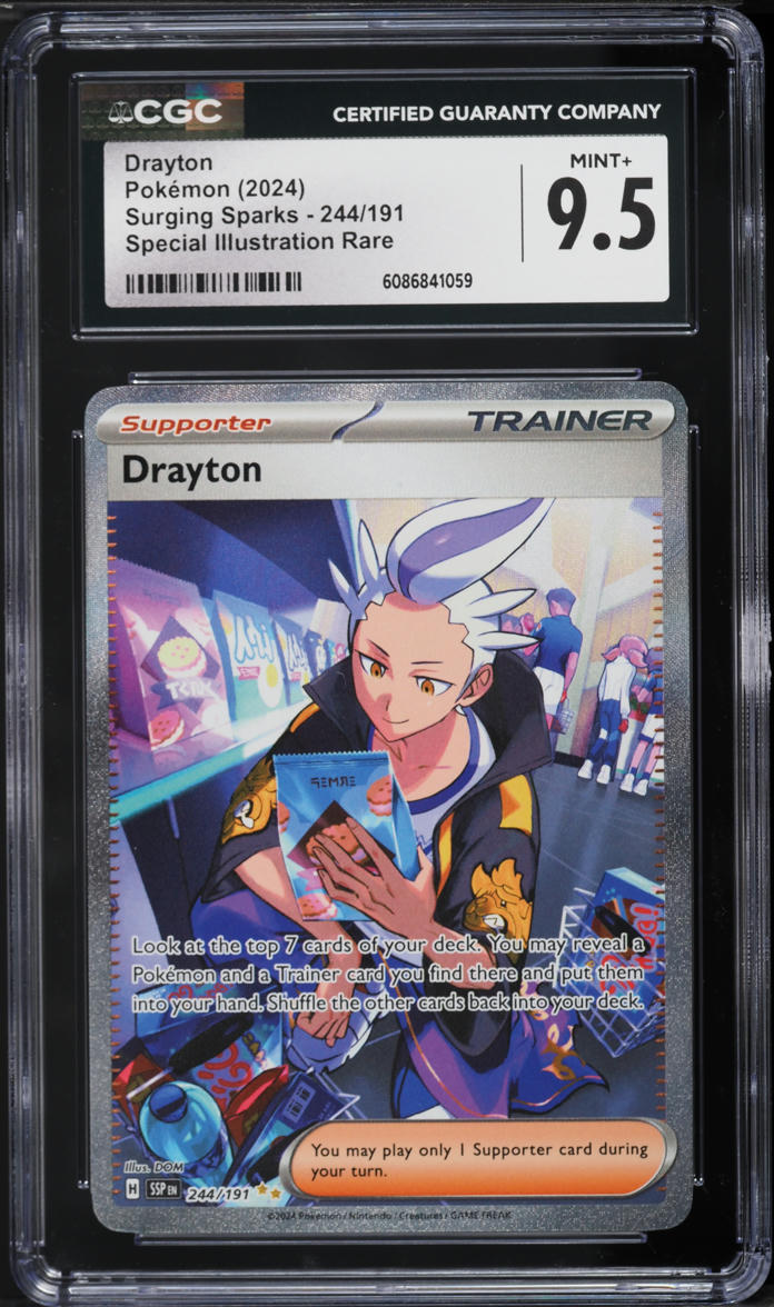 2024 Pokemon Scarlet & Violet Surging Sparks SIR Drayton #244 CGC 9.5 MINT+
