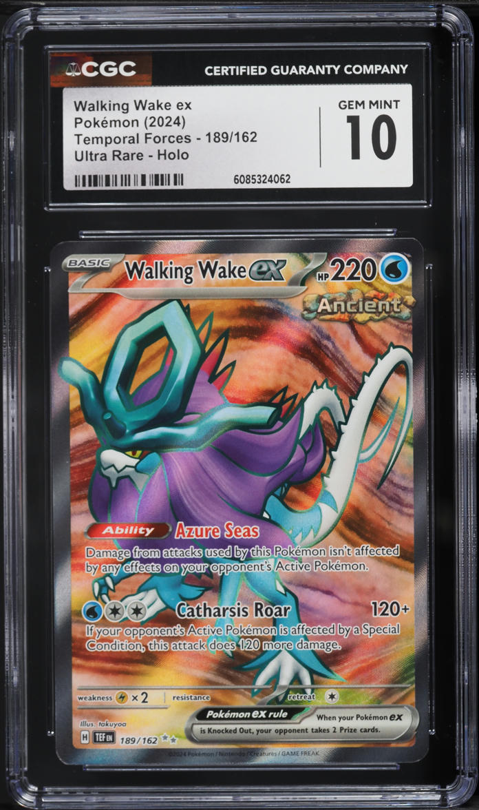 2024 Pokemon Scarlet & Violet Temporal Forces Full Art Walking Wake ex #189 CGC 10 GEM MINT