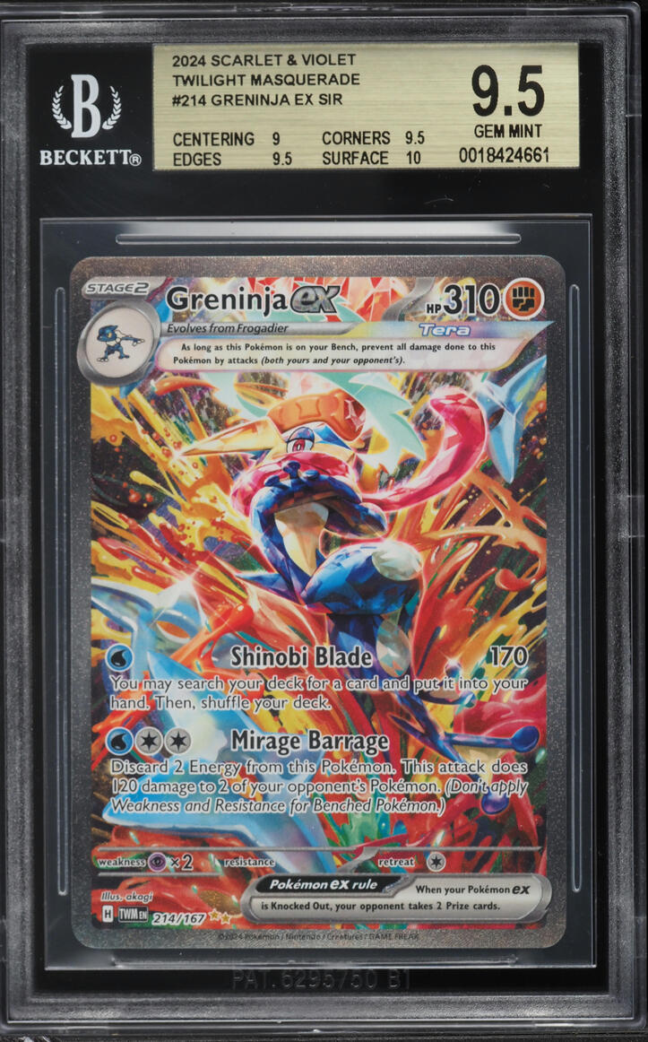2024 Pokemon Scarlet & Violet Twilight Masquerade Greninja ex #214 BGS 9.5 GEM MINT