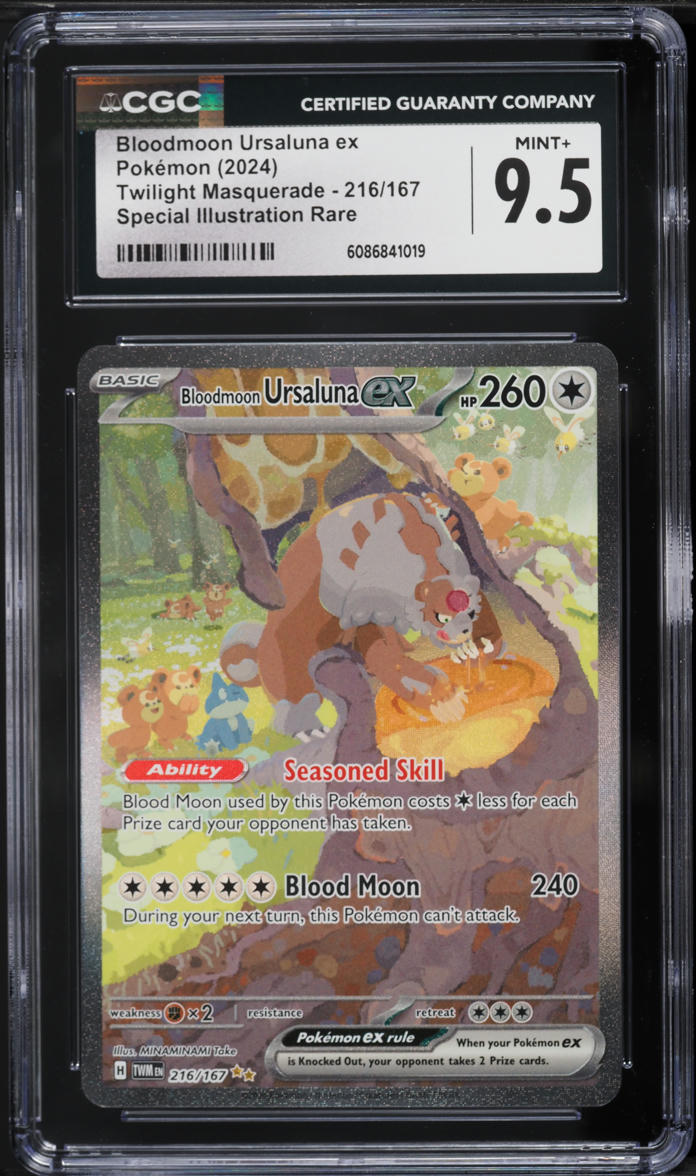 2024 Pokemon Scarlet & Violet Twilight Masquerade SIR Bloodmoon Ursaluna ex #216 CGC 9.5 MINT+