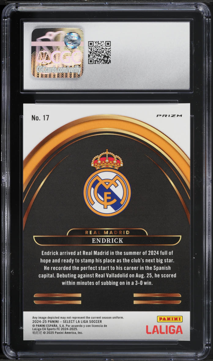 2024 Select La Liga Future Endrick #17 CGC 8 NM-MT