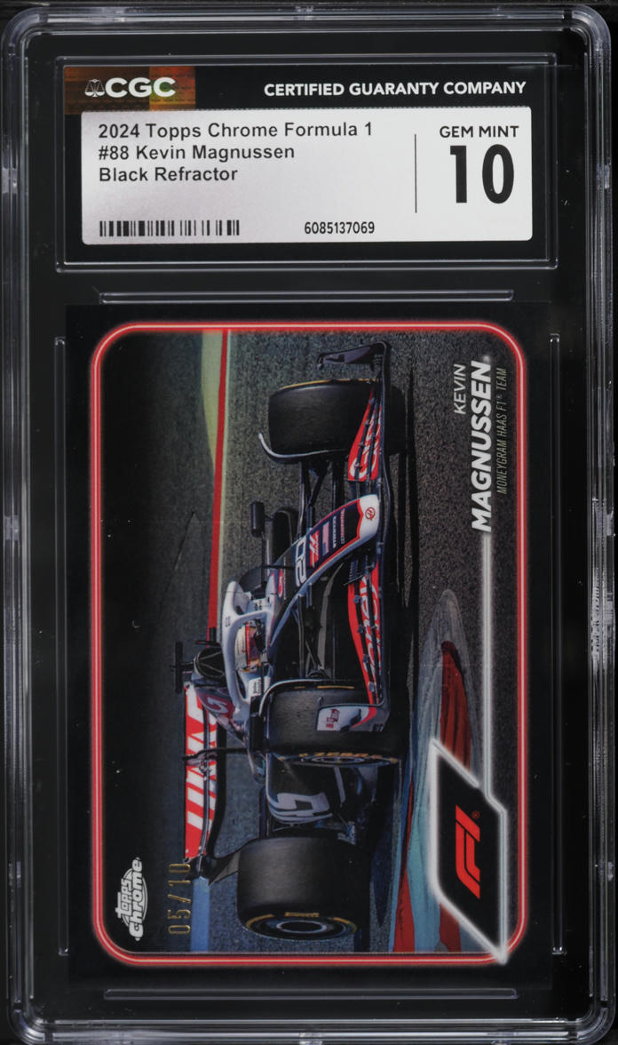 2024 Topps Chrome Formula 1 Black Refractor Kevin Magnussen #88 CGC 10 GEM MINT
