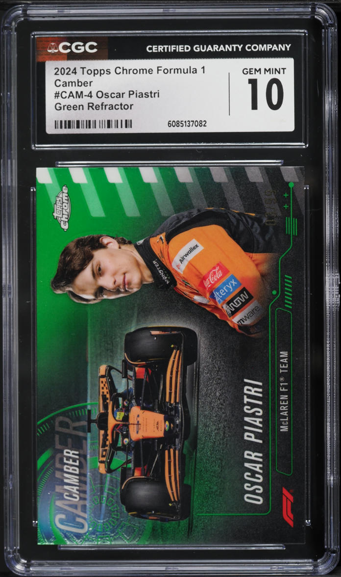 2024 Topps Chrome Formula 1 Camber Green Refractor Oscar Piastri #CAM-4 CGC 10 GEM MINT