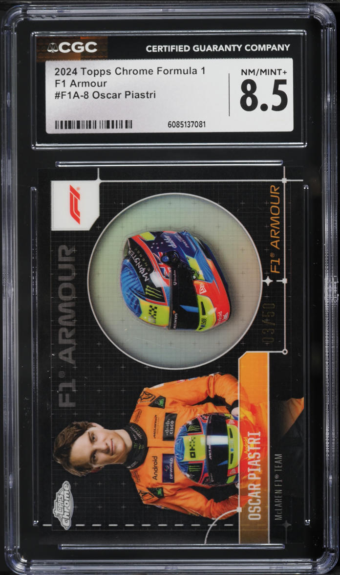 2024 Topps Chrome Formula 1 F1 Armour Oscar Piastri #F1A-8 CGC 8.5 NM-MT+