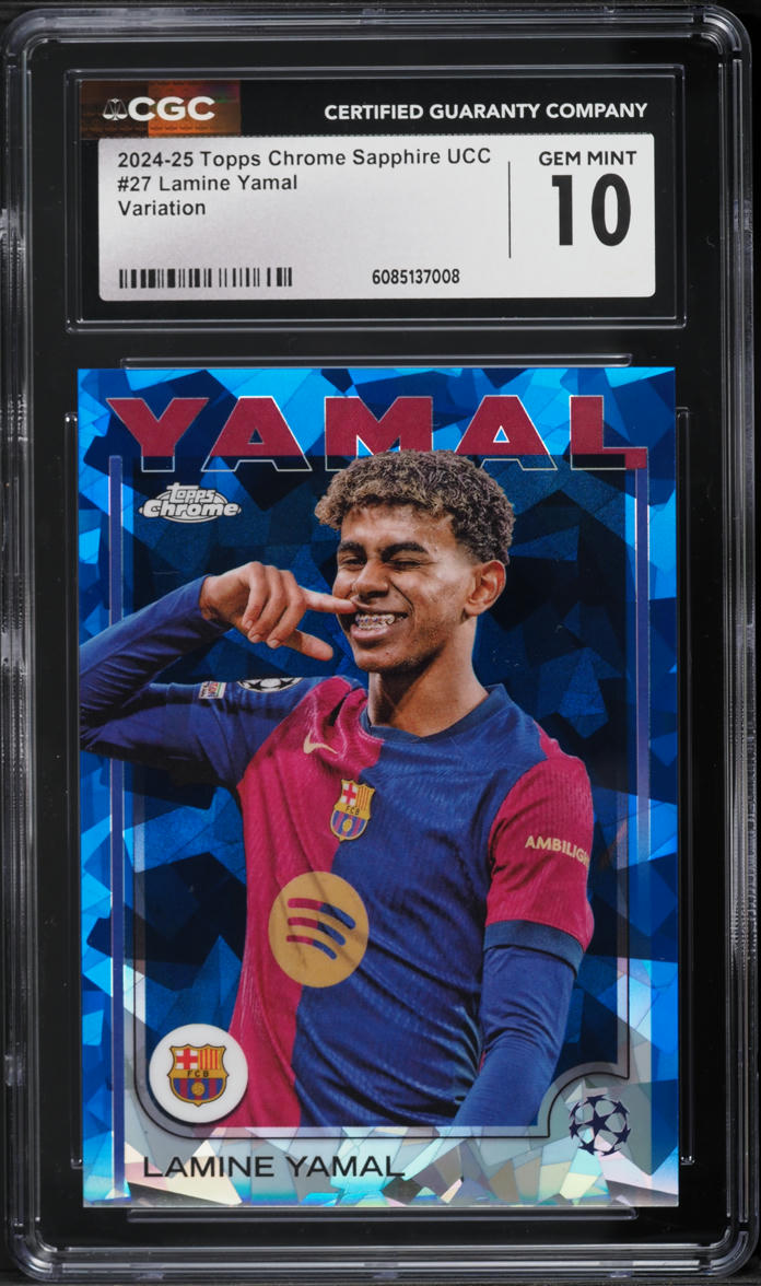2024 Topps Chrome Sapphire UEFA CC Variation Lamine Yamal #27 CGC 10 GEM MINT