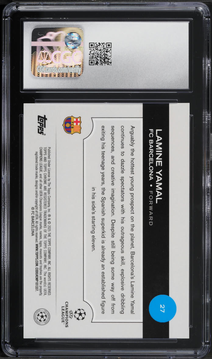 2024 Topps Chrome Sapphire UEFA CC Variation Lamine Yamal #27 CGC 10 GEM MINT