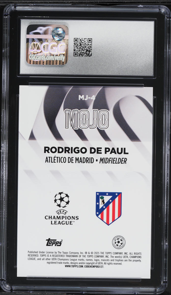 2024 Topps Chrome UEFA CC Mojo Rodrigo De Paul #MJ-4 CGC 10 GEM MINT