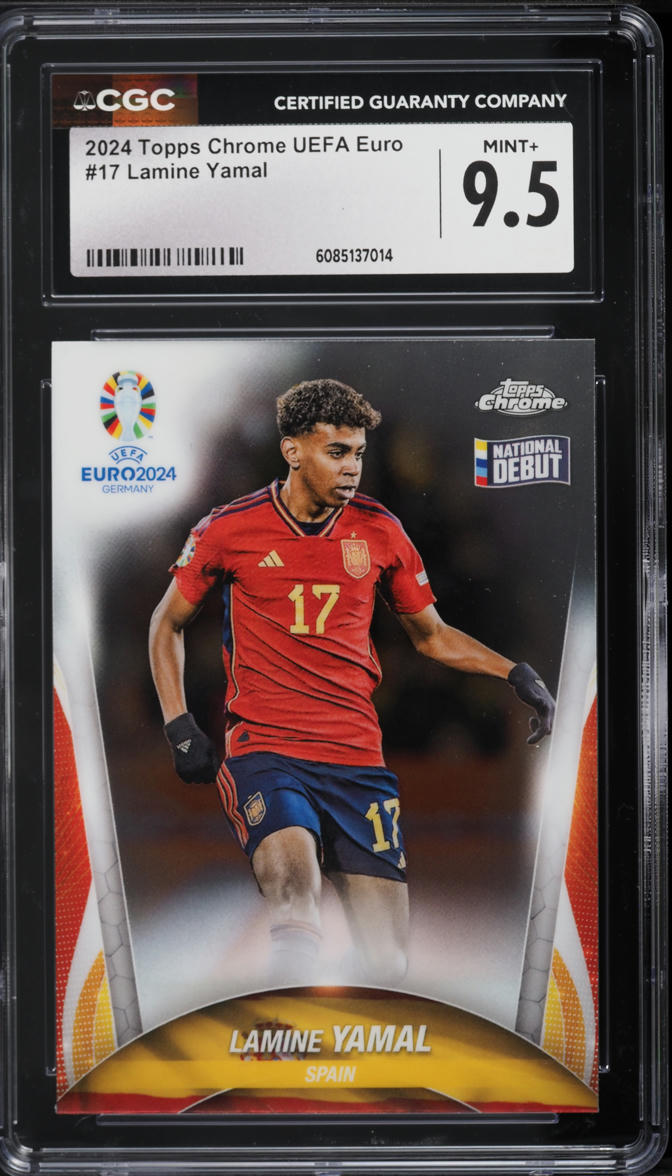 2024 Topps Chrome UEFA Euro Lamine Yamal #17 CGC 9.5 MINT+
