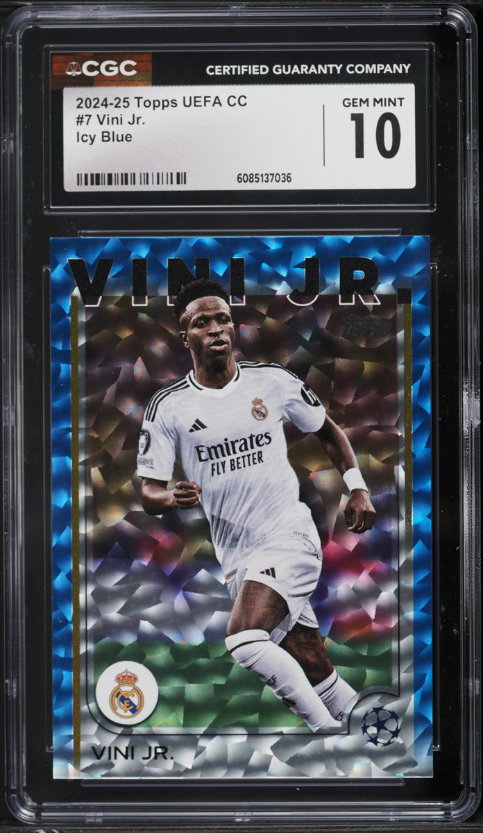 2024 Topps UEFA CC Icy Blue Vini Jr. /75 #7 CGC 10 GEM MINT