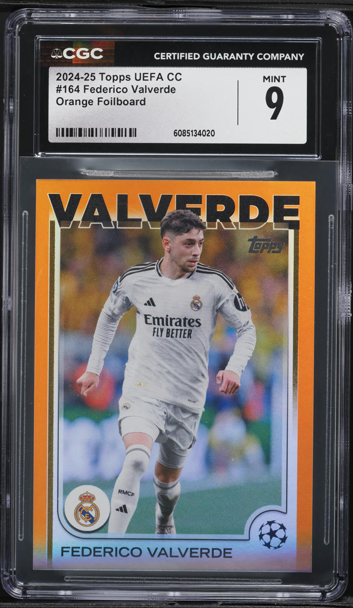 2024 Topps UEFA CC Orange Foilboard Federico Valverde /25 #164 CGC 9 MINT