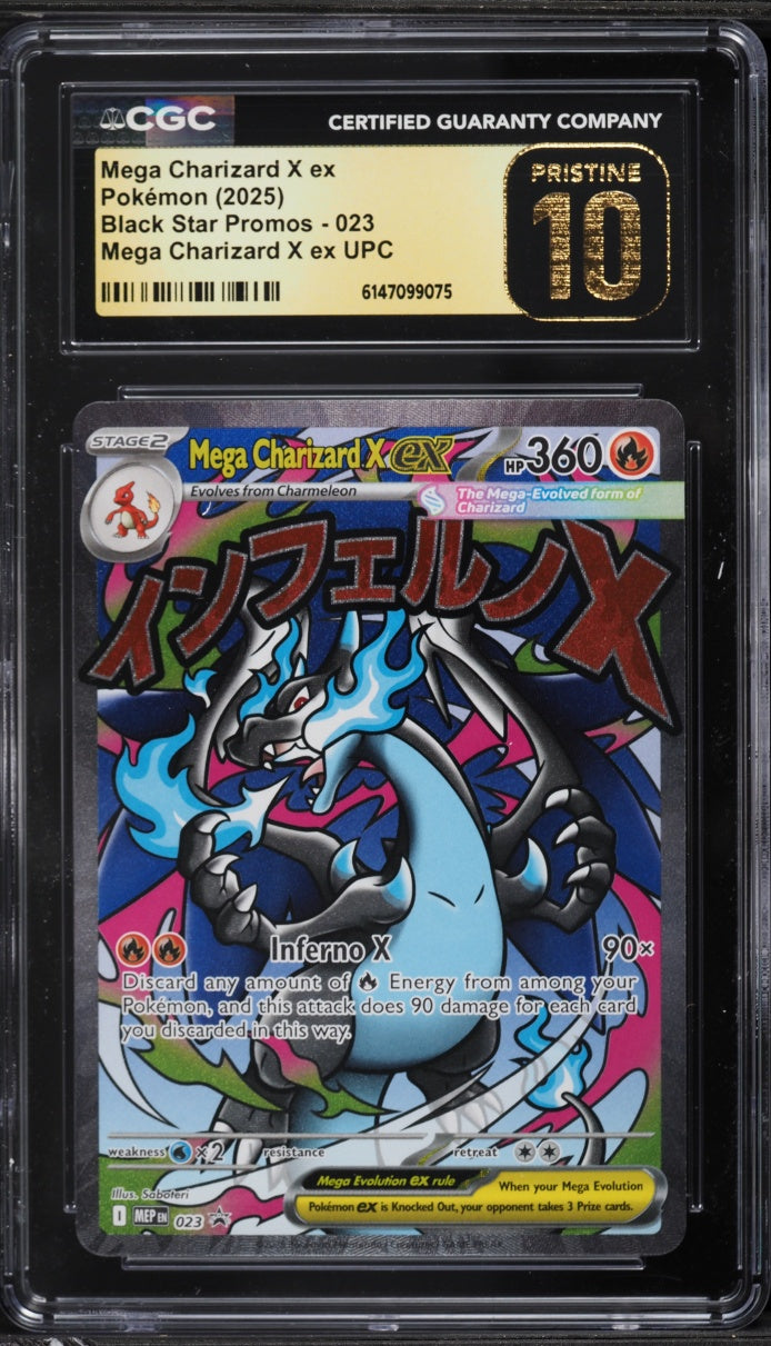 2025 Pokemon Mega Evolution Promo Ultra Premium Full Art Mega Charizard X Ex #23 CGC 10 PRISTINE
