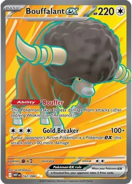 Bouffalant ex Pokemon • Ultra Rare • 162/086 White Flare