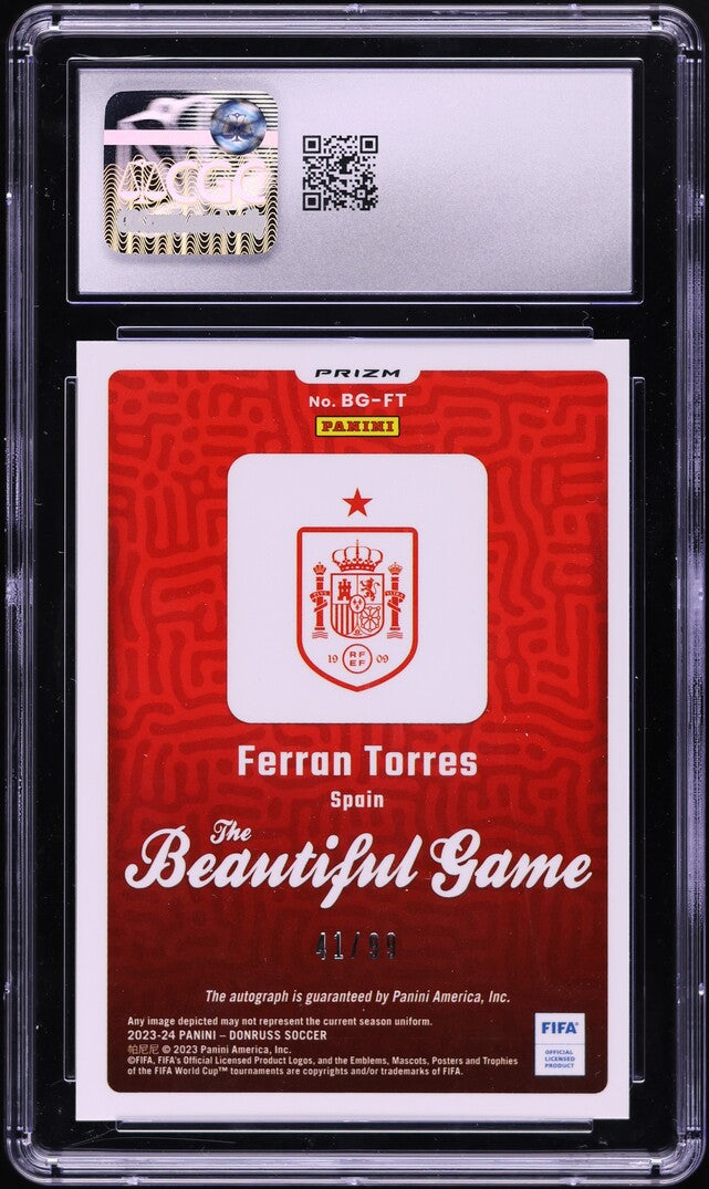 2023 Donruss The Beautiful Game Blue Ferran Torres AUTO /99 #BGFT CGC 8.5