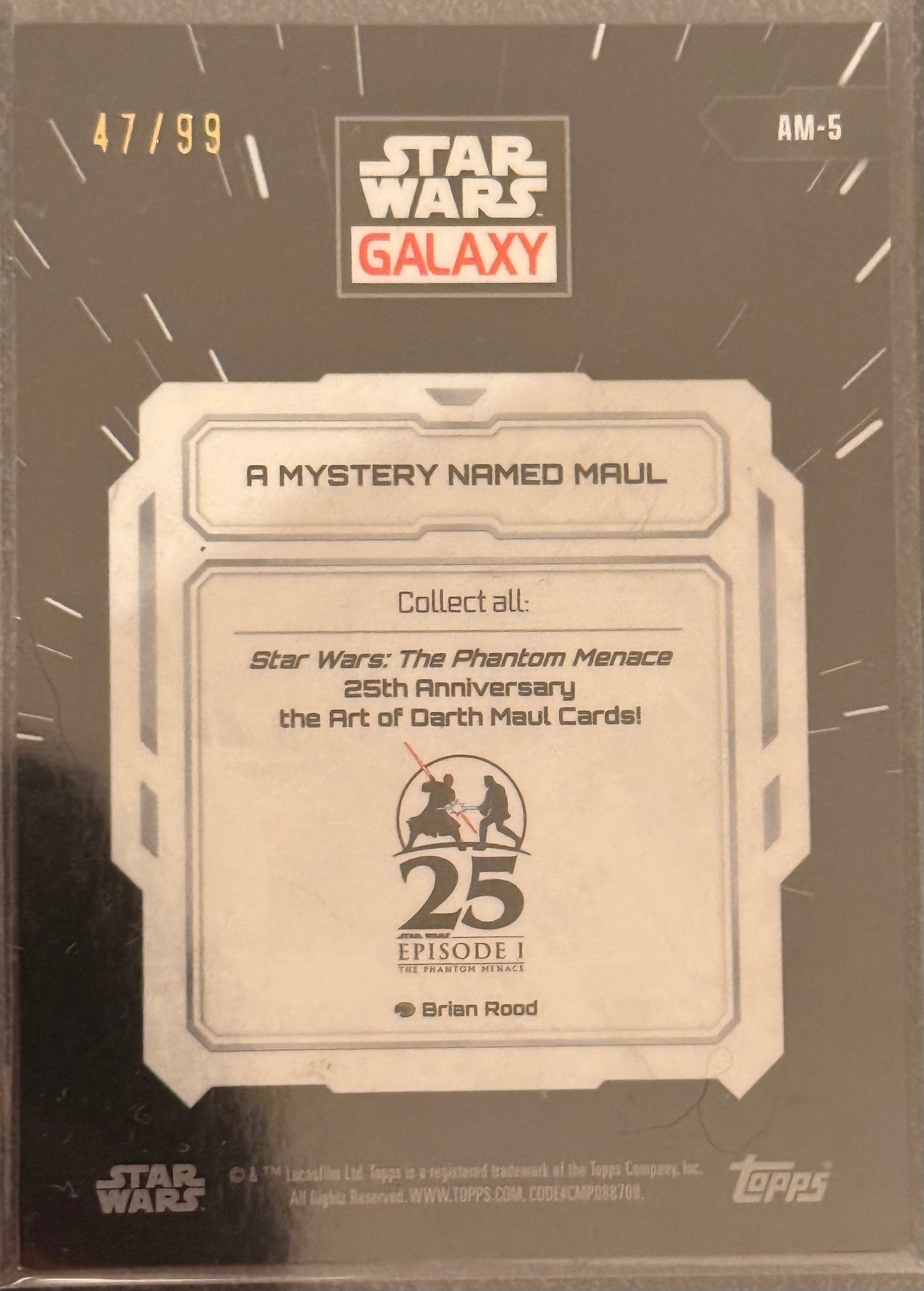 2024 Topps Chrome Galaxy Star Wars #AM-5 A Mystery Named Darth Maul Wave 47/99