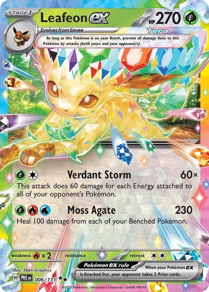 Leafeon ex Pokemon • Double Rare • 006/131 Prismatic Evolutions