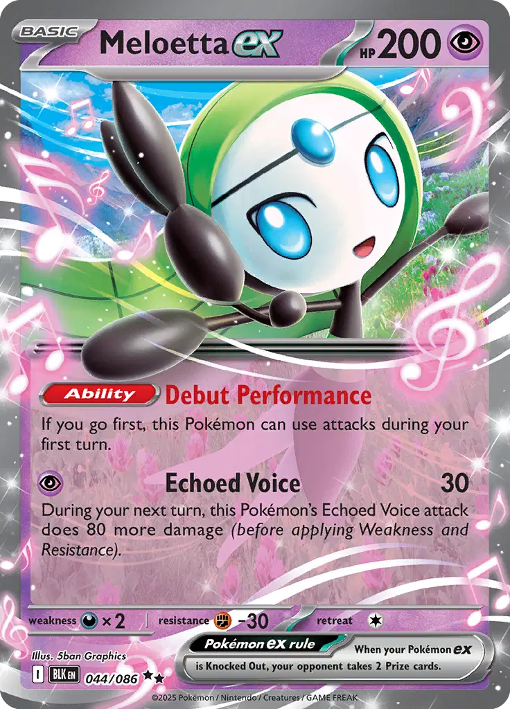 Meloetta ex Pokemon • Double Rare • 044/086 Black Bolt