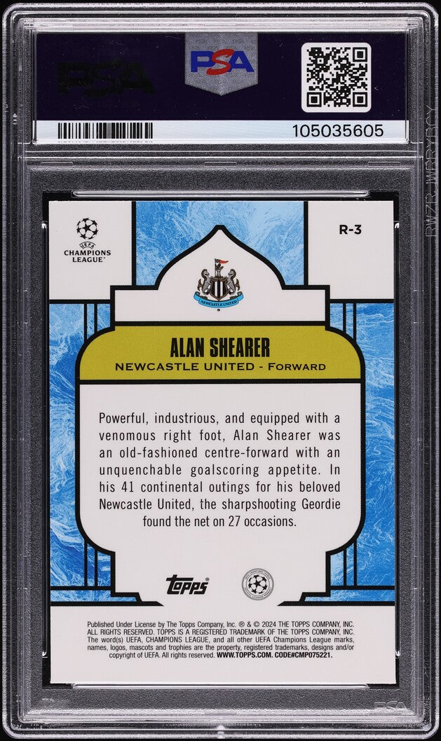 2023-24 Topps Merlin UCC Alan Shearrer Renaissance #R3 PSA 10