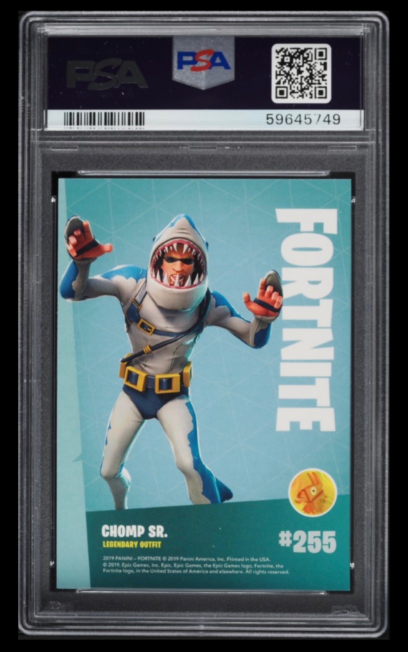 2019 Panini Fortnite Series 1 Chomp Sr. #255 PSA 9 MINT