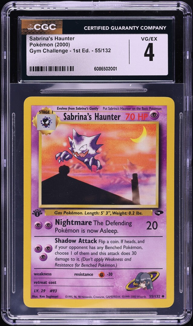 2000 Pokemon Gym Challenge 1st Edition Sabrina's Haunter #55 CGC 4 VGEX