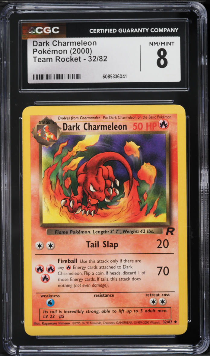 2000 Pokemon Team Rocket Dark Charmeleon #32 CGC 8 NM-MT