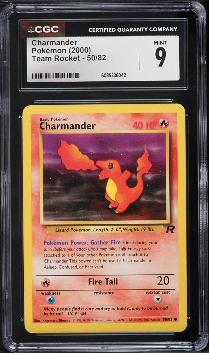 2000 Pokemon Team Rocket Misalignment Charmander #50 CGC 9 MINT