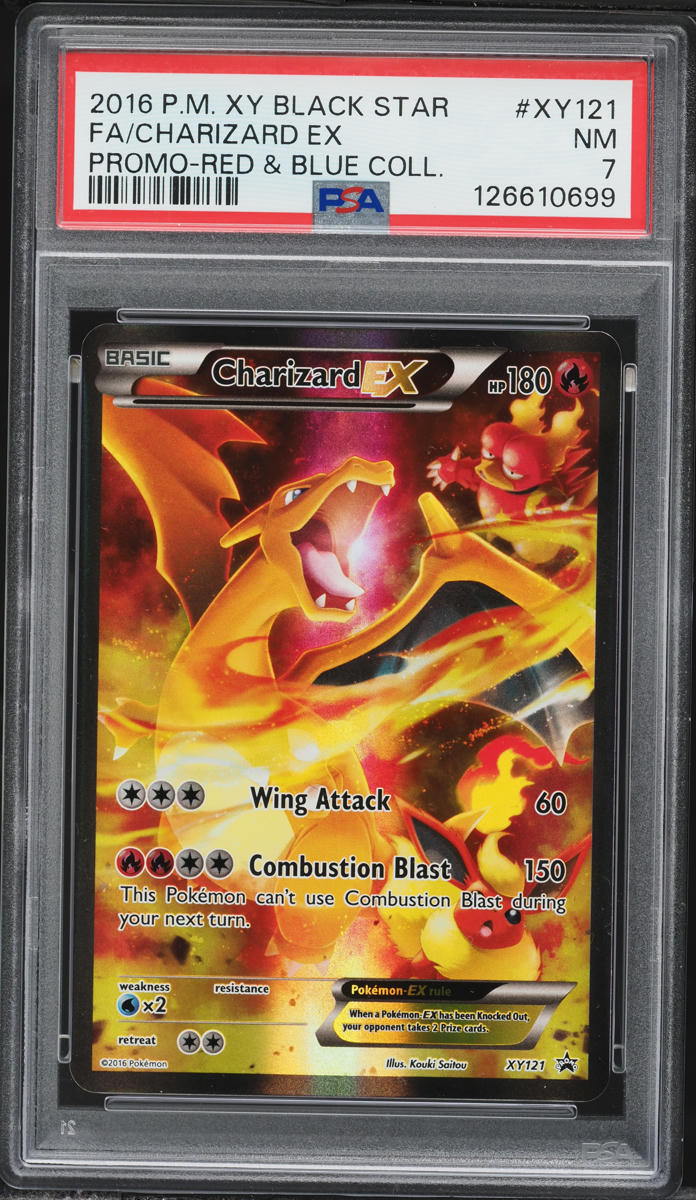 2016 Pokemon XY Promo Red & Blue Collection Full Art Charizard EX #XY121 PSA 7 NRMT