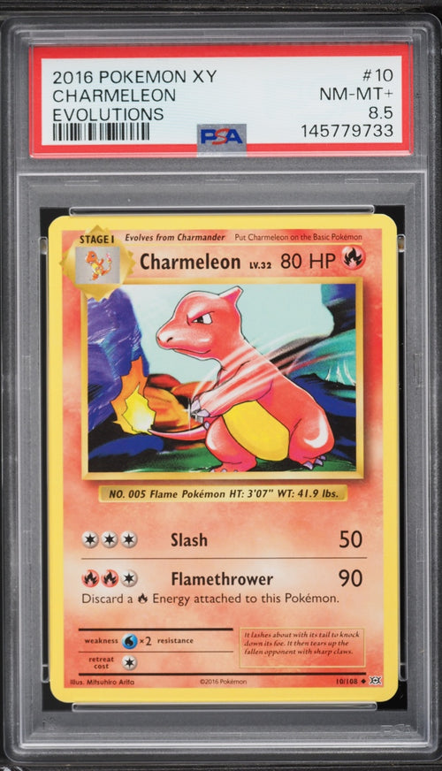 Charmeleon (Evolutions #10) · PSA 8.5