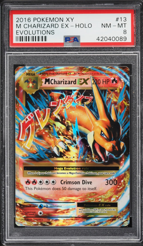 M Charizard EX Holo (Evolutions #13) · PSA 8
